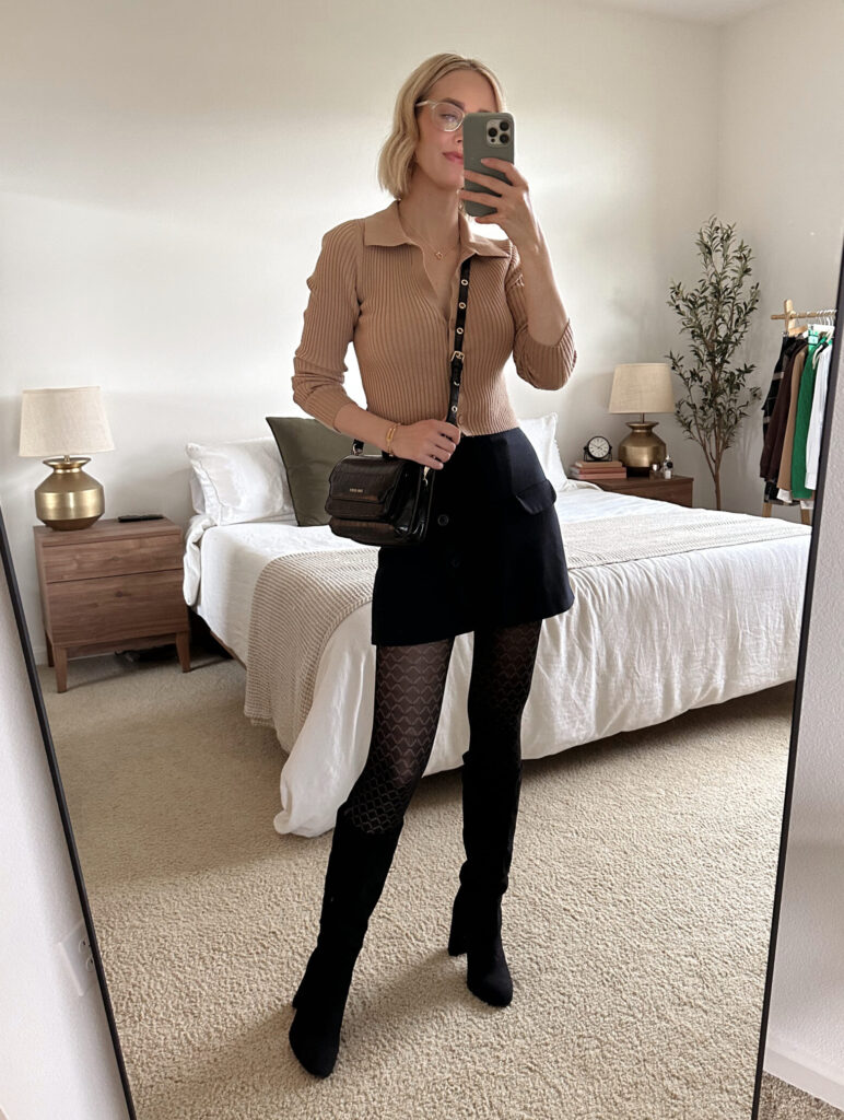 black skirt outfit